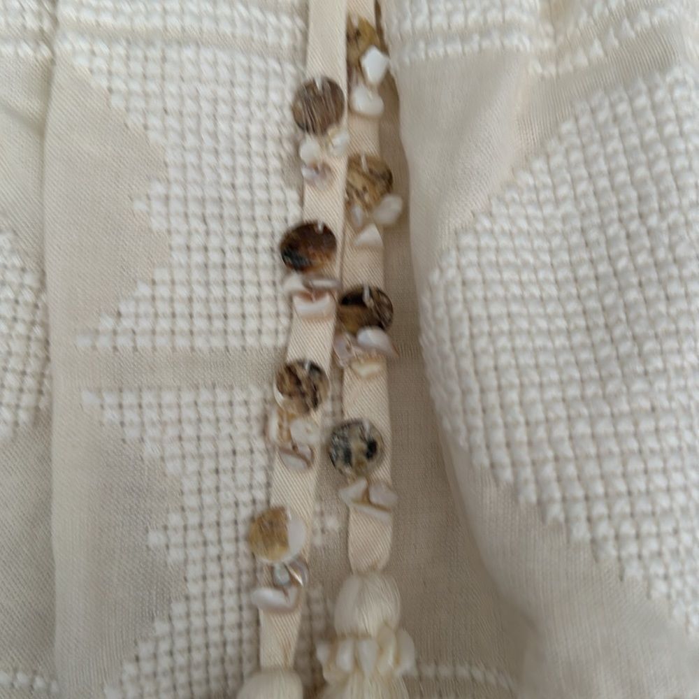 Zara Ecru Linen Blend Short Skirt Size M XL NWT Smocked Waist Summer Mini Skirt - Picture 15 of 15